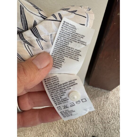 H&M‎ Men's White Shirt Size XS short sleeve floral button up collared Cotton - Picture 5 of 7